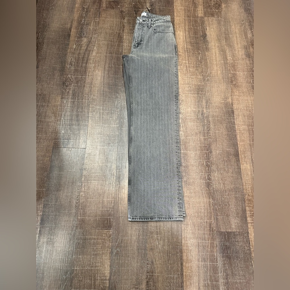Abercrombie & Fitch 90s Relaxed Striped Jean High Rise Curve Love Size 4L - Picture 4 of 7